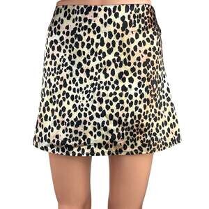 Princess Polly Satin Multicolor Leopard Print Zipper A-Line Flare Mini Skirt 2
